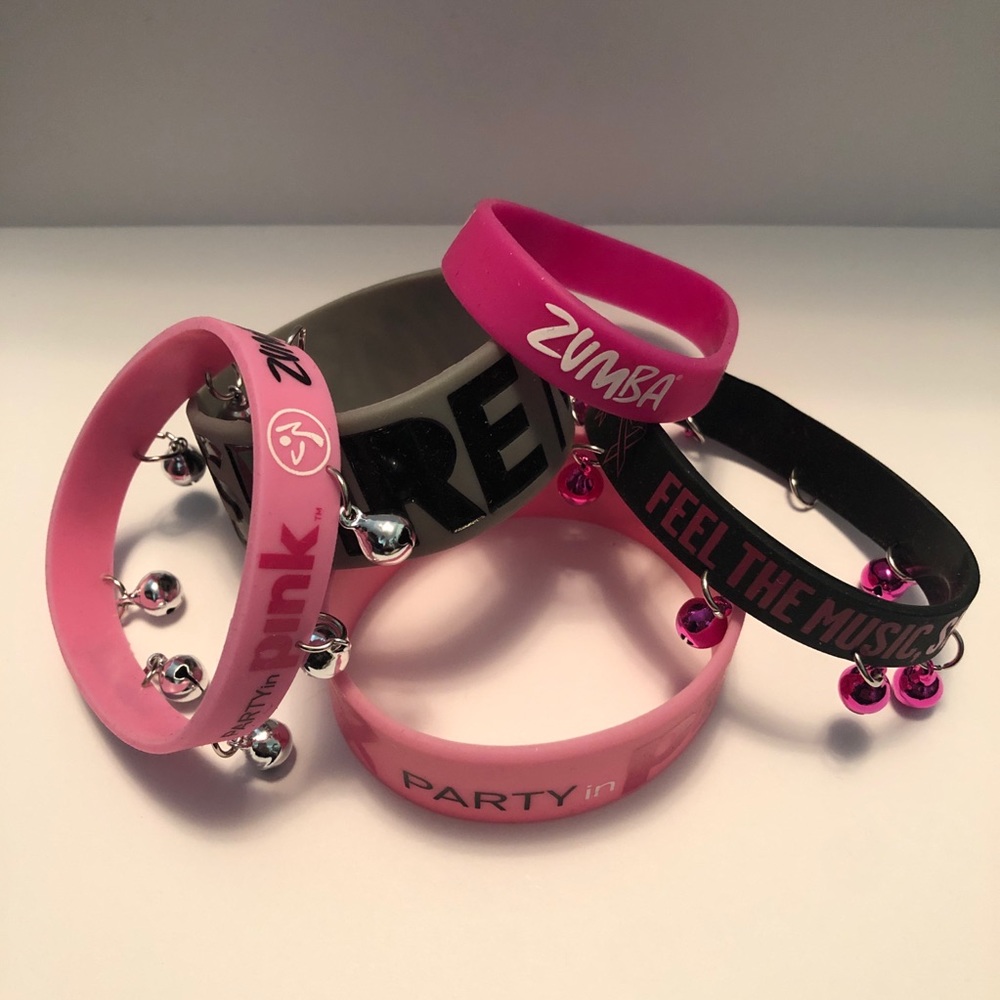 New Retired Zumba Party In Pink Bracelets. Some have bells
